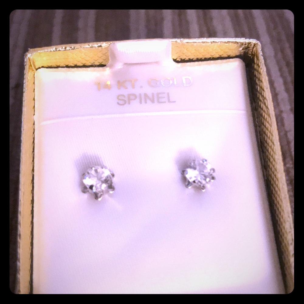 1970s 14 Kt. Gold Spinel Earrings